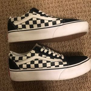 Vans black and white platform sneakers